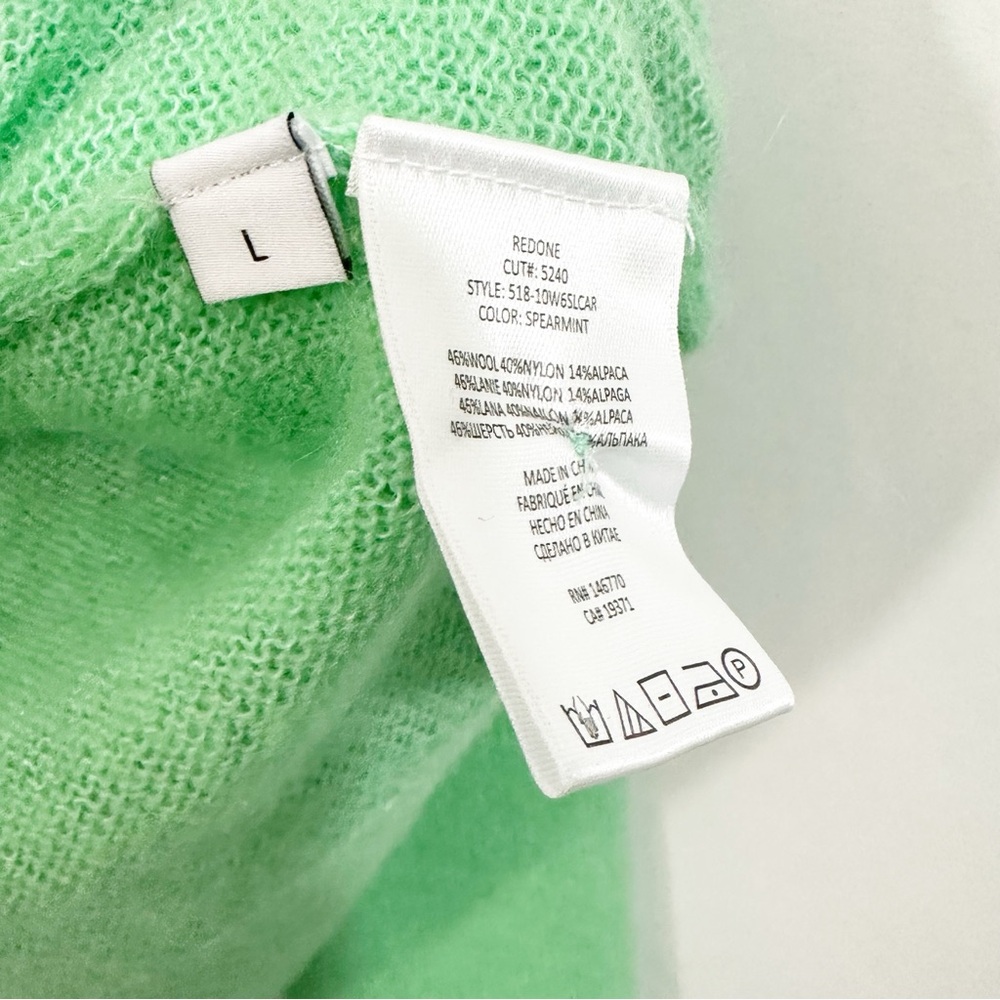 NWT RE/DONE 60S Wool Alpaca Knit Button Down Cardigan Sweater in Spearmint - Picture 12 of 13